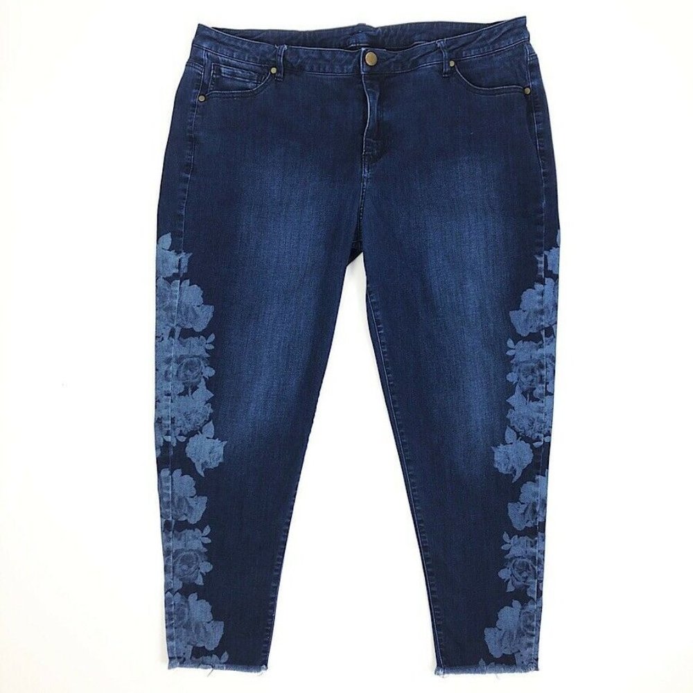 Lane Bryant Raw Hem Skinny Ankle Jeans